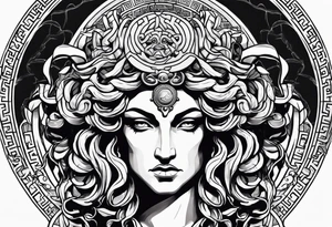 Scary Greek god medusa tattoo idea