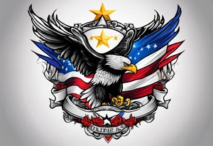 Tattoo design that incorporates the United States flag and the Philippines flag tattoo idea
