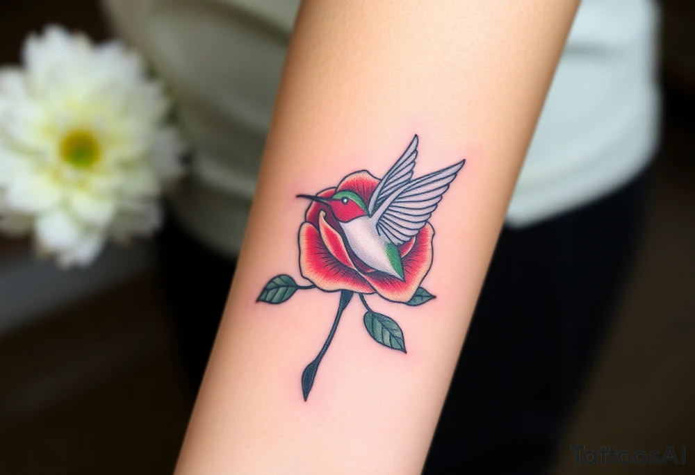 A tattoo with the name:
Debby Deguzman with
8-17-61 to 5-29-25 with a
Rose with a
Hummingbird tattoo idea