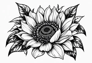 Sunflower spray rose carnations tattoo idea