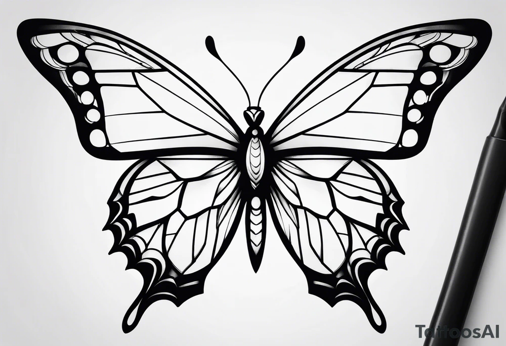 Geometric butterfly tattoo idea