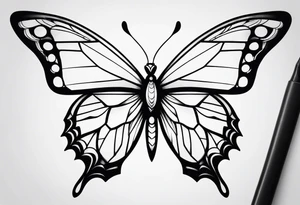 Geometric butterfly tattoo idea