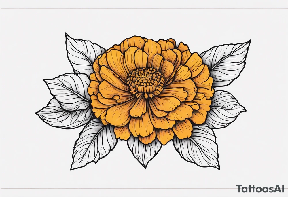 A stemless marigold tattoo idea