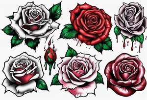 the top of a rose that is bleeding tattoo idea