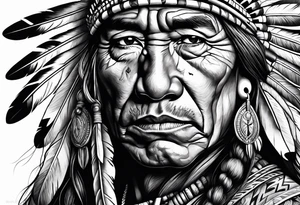 Native American With Rifle tattoo idea