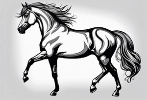 Line tattoo of a horse tattoo idea