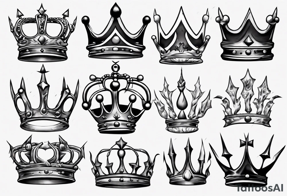 realistic crown tattoo idea