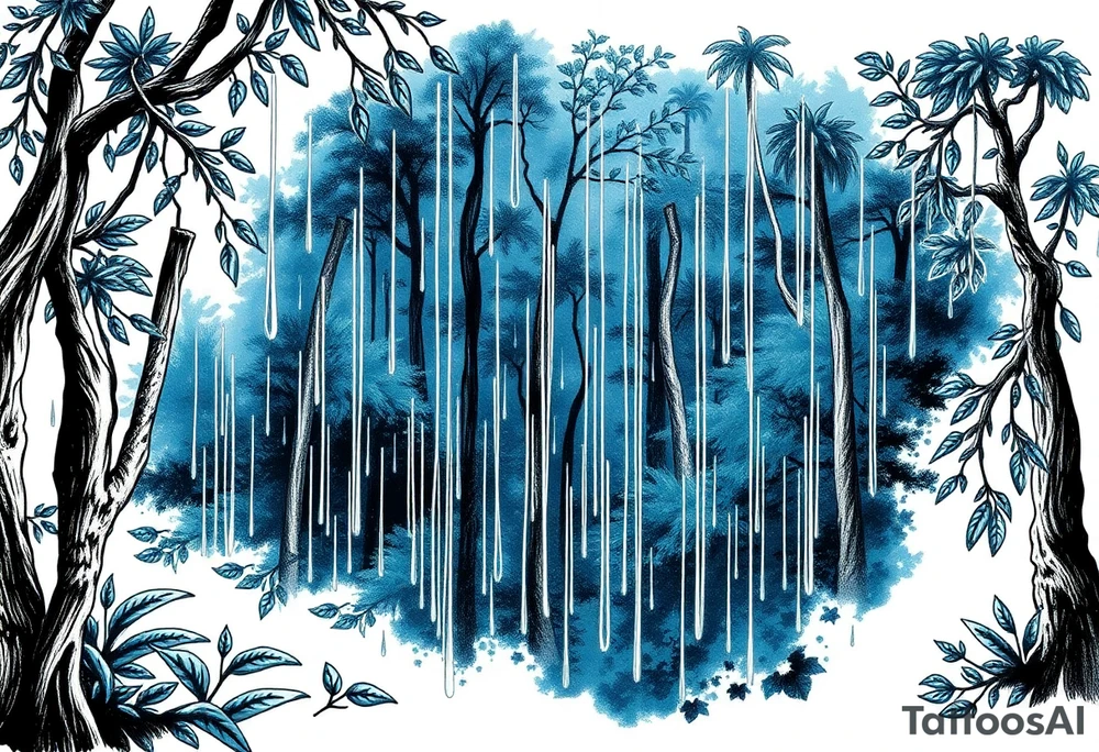 rain forest background
blue rain drops tattoo idea