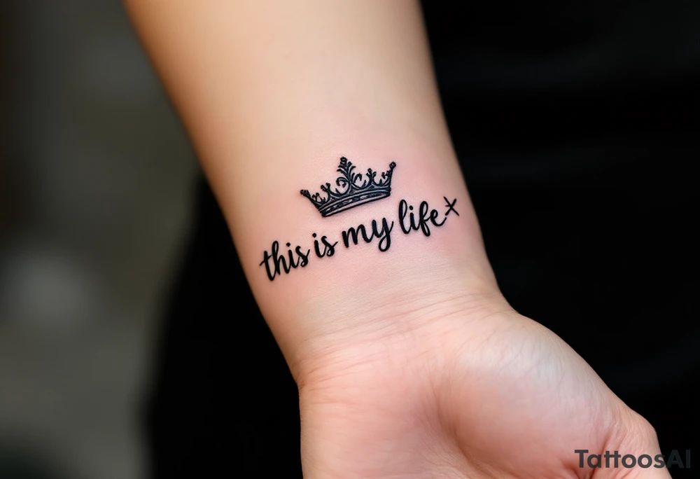 Barber pole crown scissors 
           THIS IS MY LIFE tattoo idea