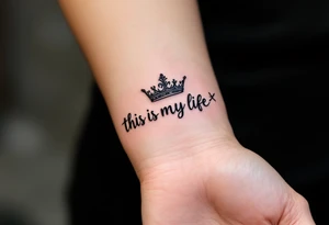 Barber pole crown scissors 
           THIS IS MY LIFE tattoo idea