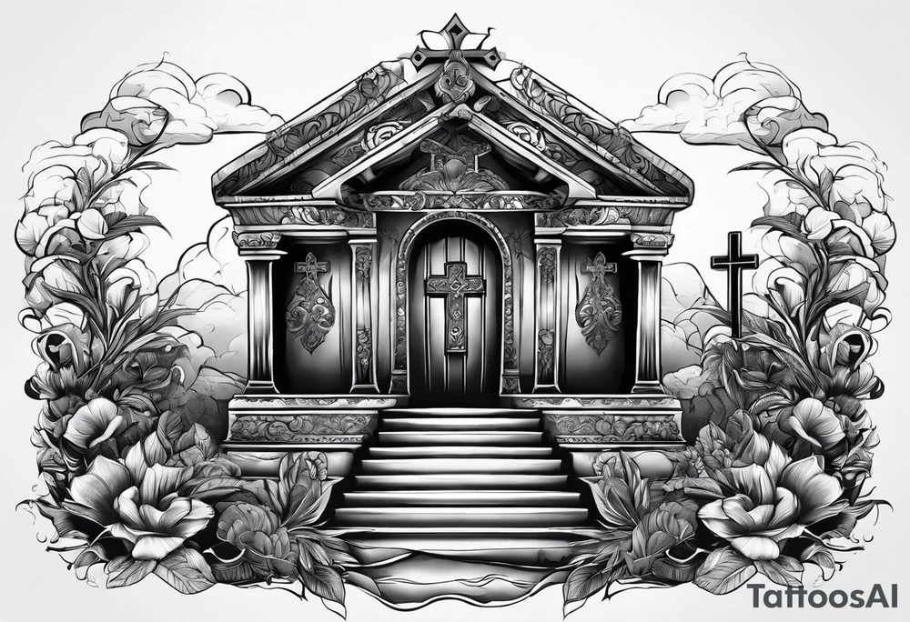 Tomb with cross tattoo idea