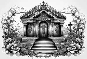 Tomb with cross tattoo idea