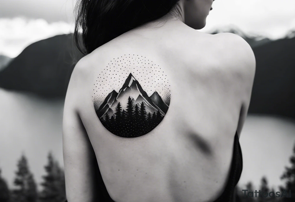 Mountain cross tattoo idea