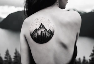 Mountain cross tattoo idea