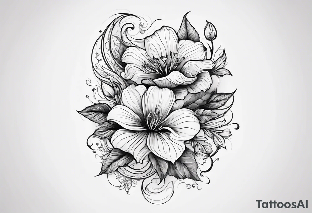 sea, flower tattoo idea