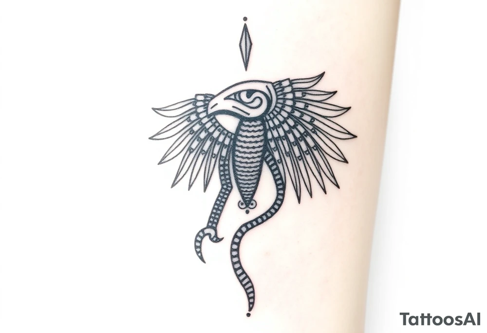 Enlil anunnaki god with his name above tattoo idea