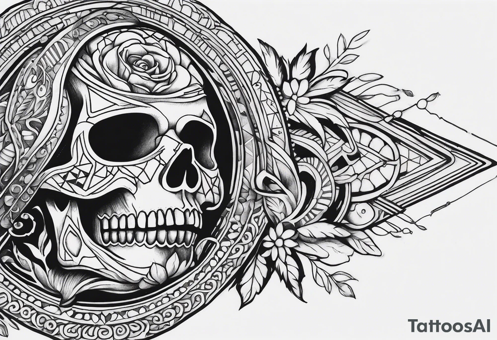 Organic Geometric Grateful Dead band tattoo idea