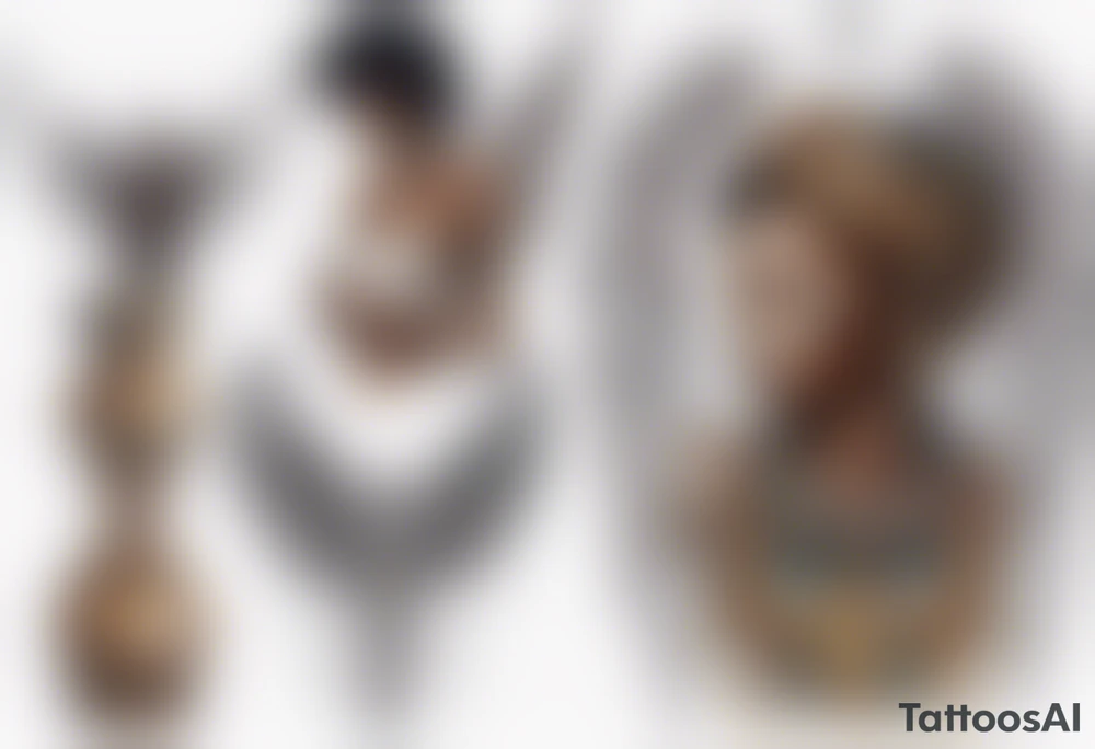 African angel on a balcony tattoo idea