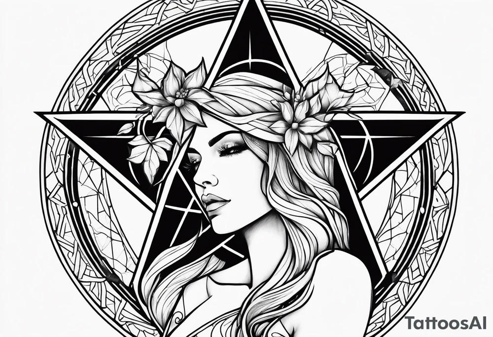 Pentagram Lilith symbol tattoo idea