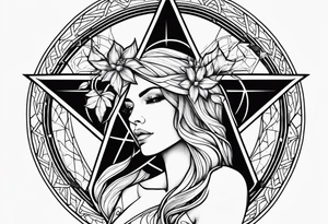 Pentagram Lilith symbol tattoo idea