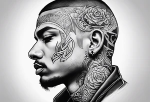 discipline and consistency surrounded by a face tattoo idea