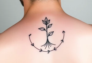 minimalistic sprout tattoo as a cycle that symbolizes that every year we just grow all over again tattoo idea
