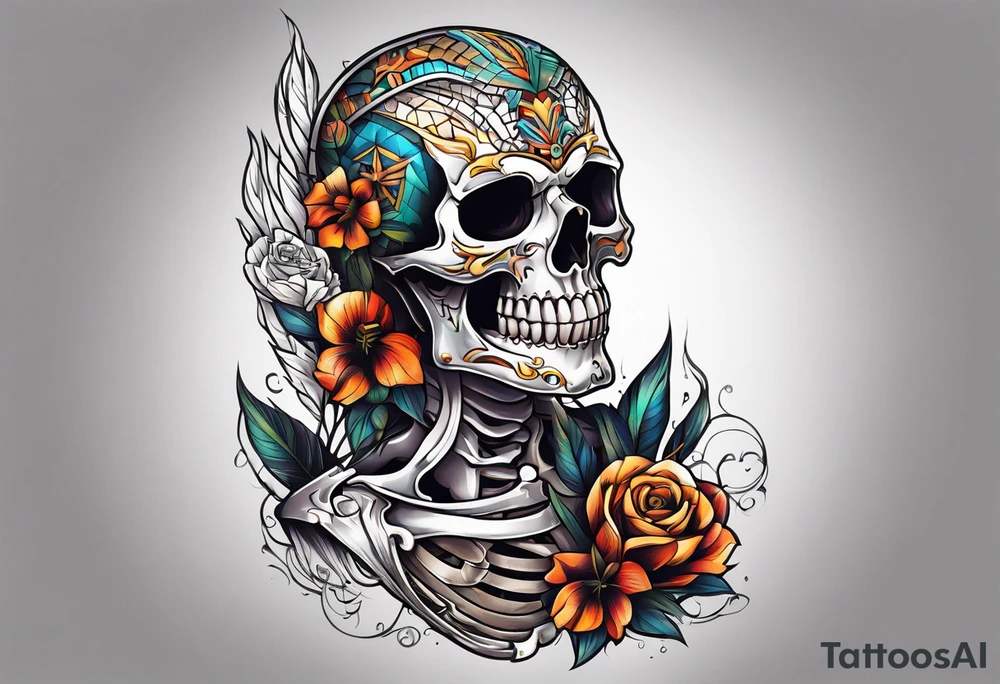 skeleton full body tattoo idea