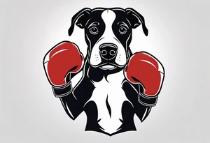 Dog with boxing gloves, boxing coach tattoo idea