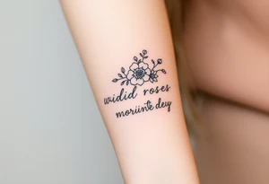 vintage bouquet of wild roses and meadow flowers with morning dew tattoo idea