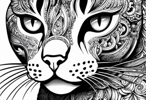 Cat with 8 eyes tattoo idea
