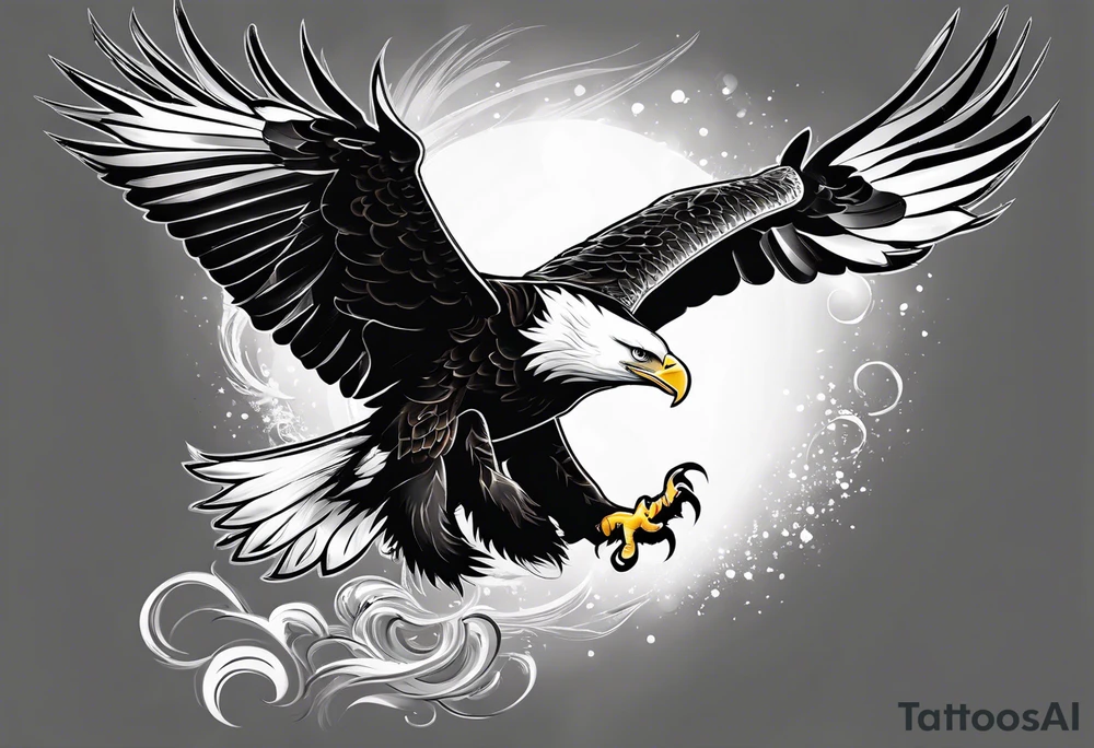 Eagle sharpening it's claws tattoo idea