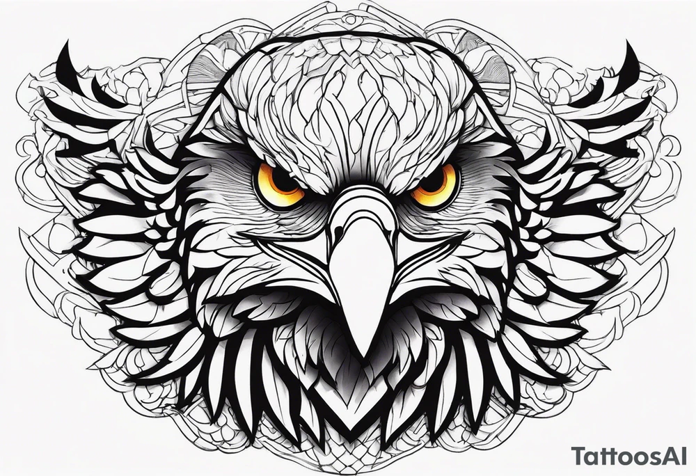 eagle face tattoo idea