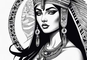 Cleopatra chest tattoo tribal tattoo idea