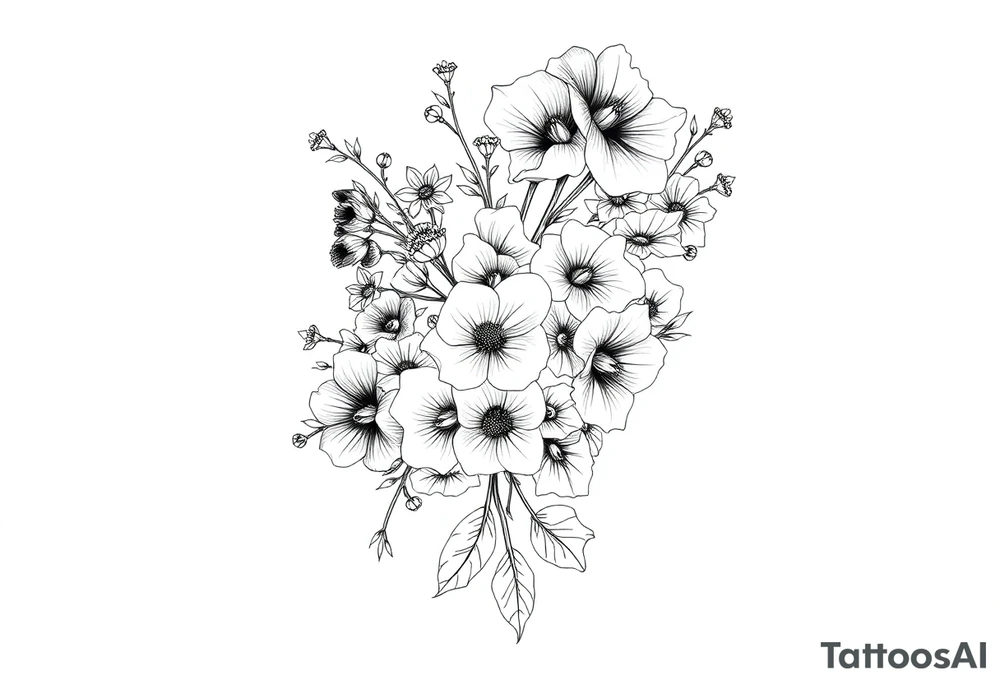 Full sleeve tattoo design of larkspur and hawthorn flowers, highly detailed line art, RED ink, elegant botanical style, intertwined composition, no shading, no human mock-up, clean stencil style suitable for tattooing, fit fully within boundaries. LINE ART ONLY, REMOVE HUMAN, NO SKIN, NO ARM, NO HUMAN BODY PARTS tattoo idea