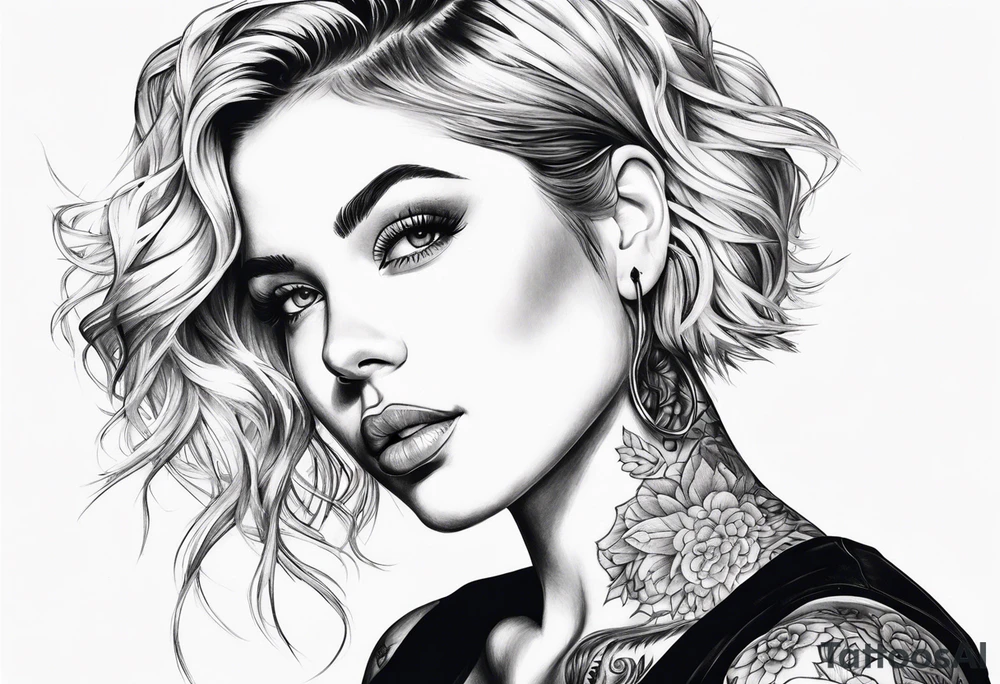 Tattoo artist short hair tattoo idea