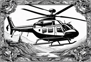 long sleeve tattoo with helicopters tattoo idea