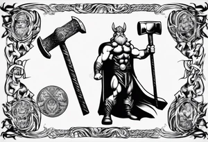God Thor with a hammer tattoo idea