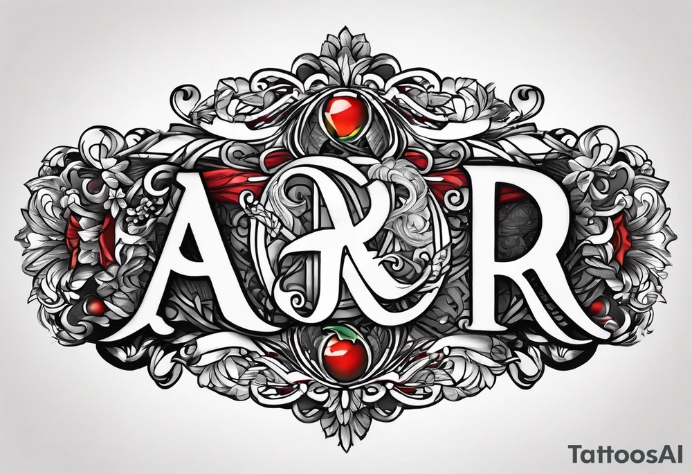 A headband with the letters AR in the middle tattoo idea