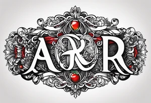A headband with the letters AR in the middle tattoo idea