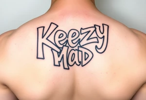 Graffiti spray paint style big fat hollow bubble lettering as one  (KeezY MadE) tattoo idea
