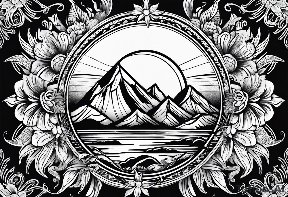 bright sun tattoo idea