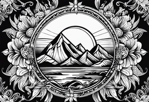 bright sun tattoo idea