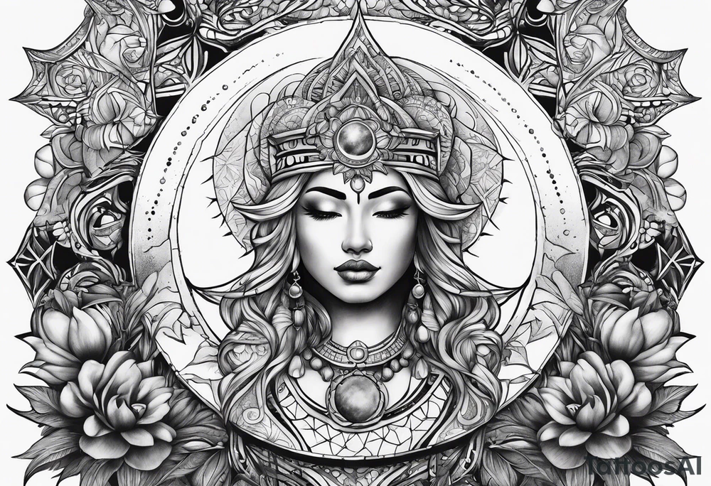 sacred moon tattoo idea