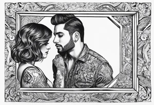 Transgender man looking in mirror to a girl tattoo idea