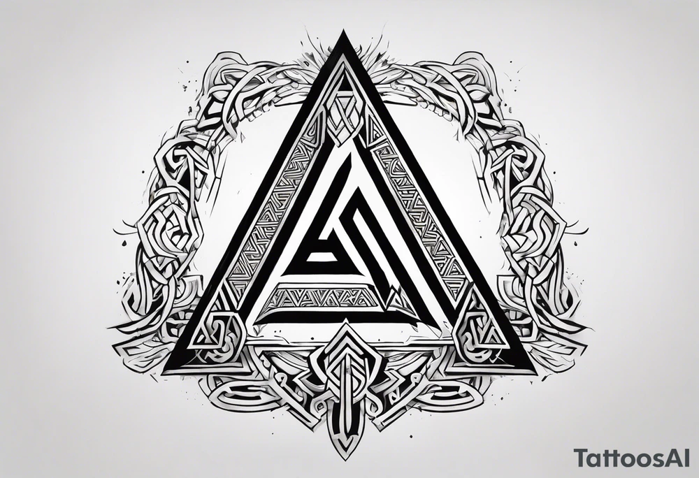 Valhalla word 
valknut sword tattoo idea