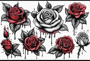 the top of a rose that is bleeding tattoo idea