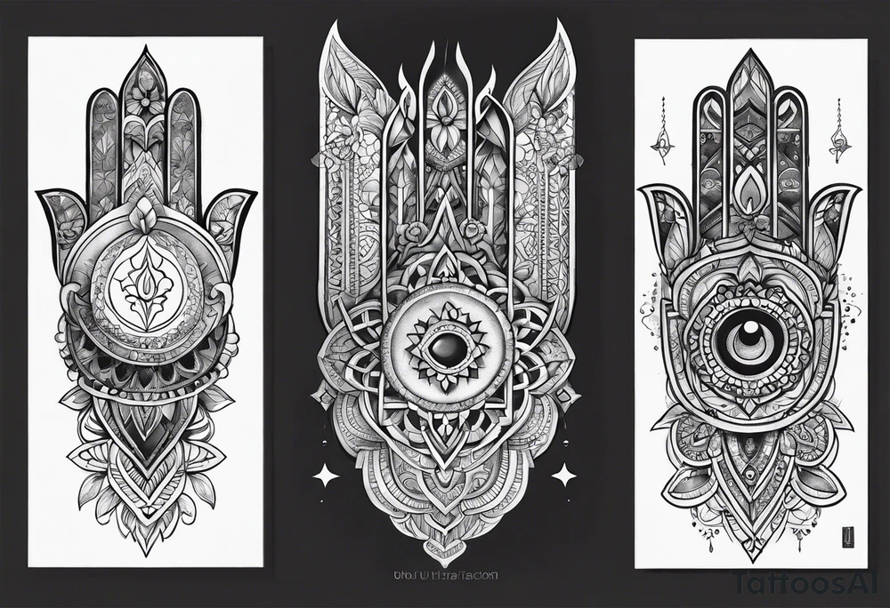 the hand of Fatima tattoo idea
