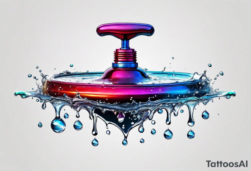 Sprinkler with water drops tattoo idea