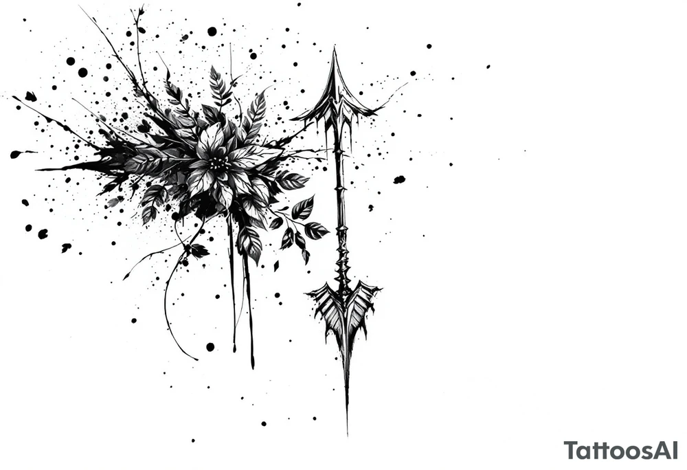 one  arrow  that look down tattoo idea