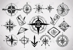 arrow and compass together tattoo idea